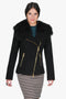 Italian wool 10% cashmere biker jacket