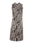 Multi-purpose dress with geometrical design inspired by the 70's