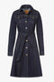 Classic  Stretched Denim Dress-Coat.
