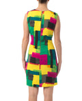 Vibrant yet classy stretch-fabric dress flatters your silhouette