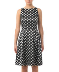 Polka-dot dress with fit-and-flare silhouette